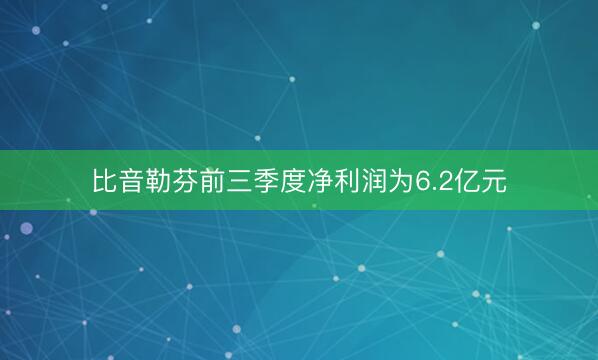 比音勒芬前三季度净利润为6.2亿元