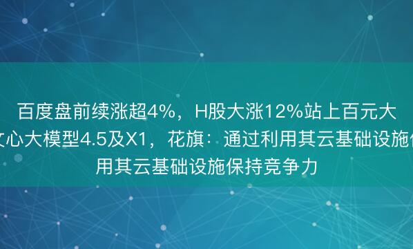 百度盘前续涨超4%，H股大涨12%站上百元大关，发布文心大模型4.5及X1，花旗：通过利用其云基础设施保持竞争力