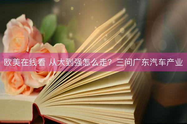 欧美在线看 从大到强怎么走？三问广东汽车产业