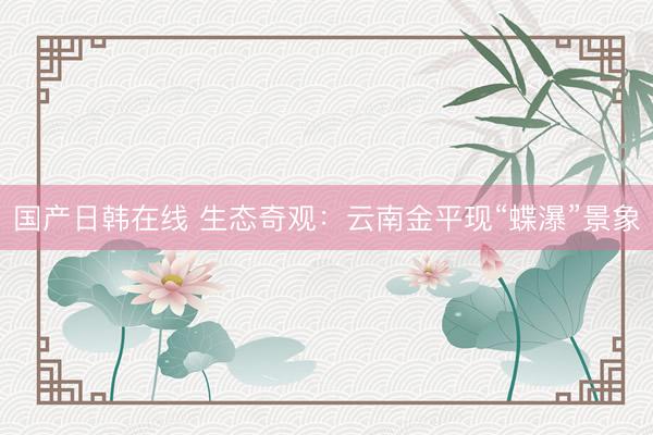 国产日韩在线 生态奇观：云南金平现“蝶瀑”景象