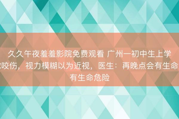 久久午夜羞羞影院免费观看 广州一初中生上学被蛇咬伤，视力模糊以为近视，医生：再晚点会有生命危险