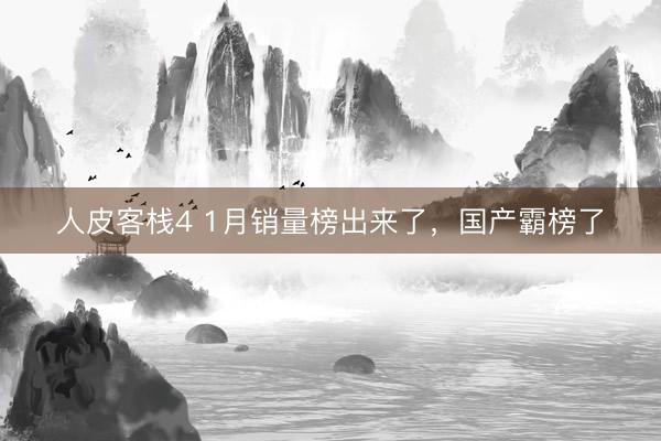 人皮客栈4 1月销量榜出来了，国产霸榜了