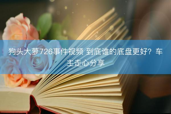 狗头大萝726事件视频 到底谁的底盘更好？车主走心分享
