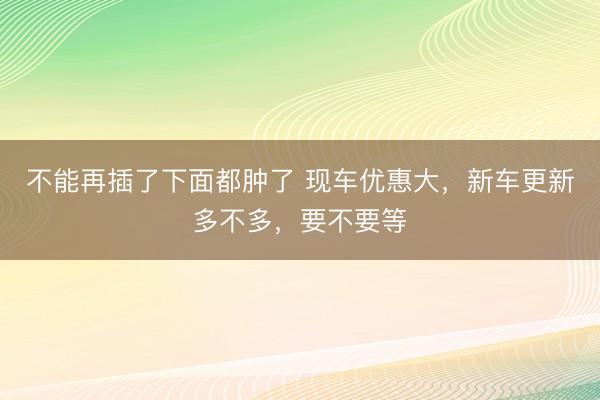 不能再插了下面都肿了 现车优惠大，新车更新多不多，要不要等