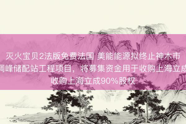 灭火宝贝2法版免费法国 美能能源拟终止神木市LNG应急调峰储配站工程项目，将募集资金用于收购上海立成90%股权
