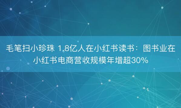 毛笔扫小珍珠 1.8亿人在小红书读书:图书业在小红书电商营收规模年增超30%
