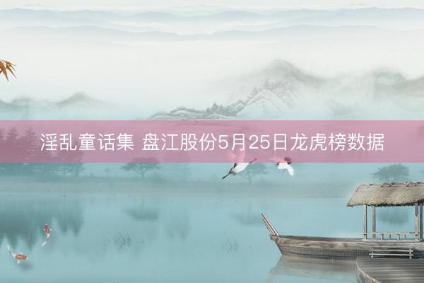 淫乱童话集 盘江股份5月25日龙虎榜数据
