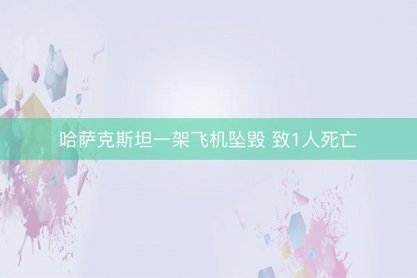 哈萨克斯坦一架飞机坠毁 致1人死亡