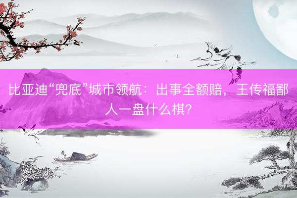 比亚迪“兜底”城市领航:出事全额赔,王传福鄙人一盘什么棋?