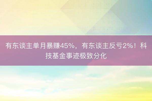 有东谈主单月暴赚45%，有东谈主反亏2%！科技基金事迹极致分化