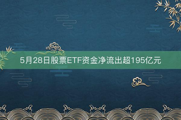 5月28日股票ETF资金净流出超195亿元