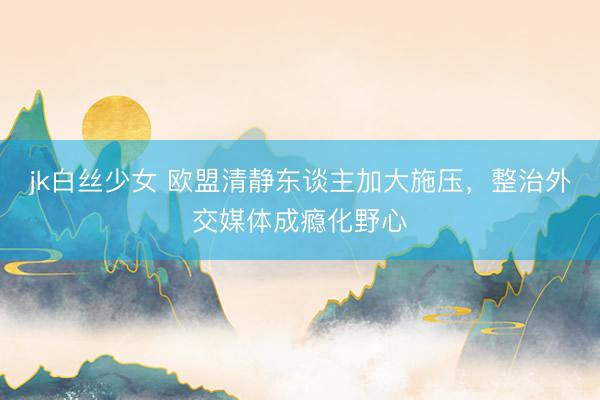 jk白丝少女 欧盟清静东谈主加大施压，整治外交媒体成瘾化野心