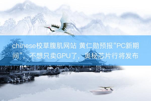 chinese校草腹肌网站 黄仁勋预报“PC新期间”，不想只卖GPU了，奥秘芯片行将发布