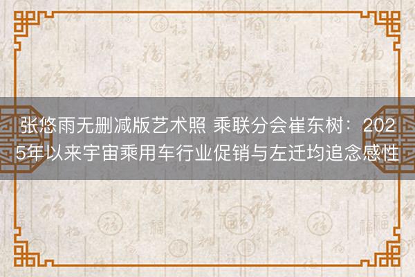 张悠雨无删减版艺术照 乘联分会崔东树：2025年以来宇宙乘用车行业促销与左迁均追念感性