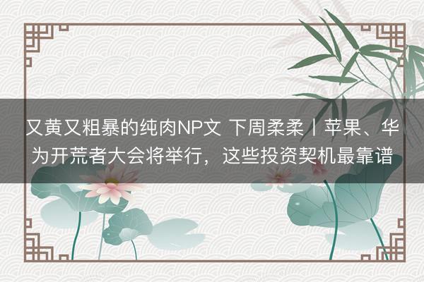 又黄又粗暴的纯肉NP文 下周柔柔丨苹果、华为开荒者大会将举行,这些投资契机最靠谱