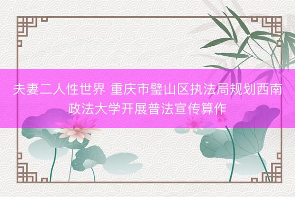 夫妻二人性世界 重庆市璧山区执法局规划西南政法大学开展普法宣传算作