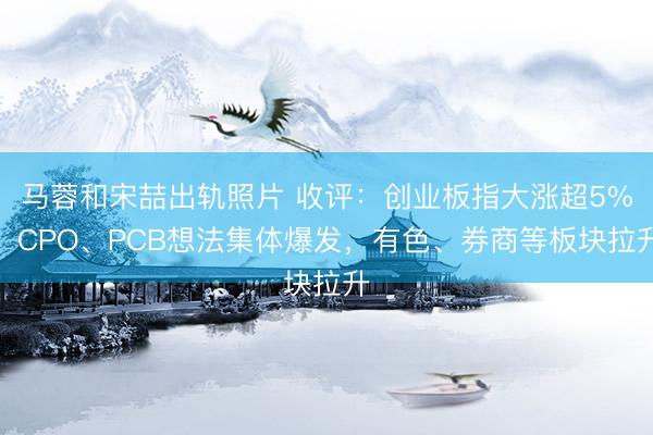 马蓉和宋喆出轨照片 收评：创业板指大涨超5%，CPO、PCB想法集体爆发，有色、券商等板块拉升