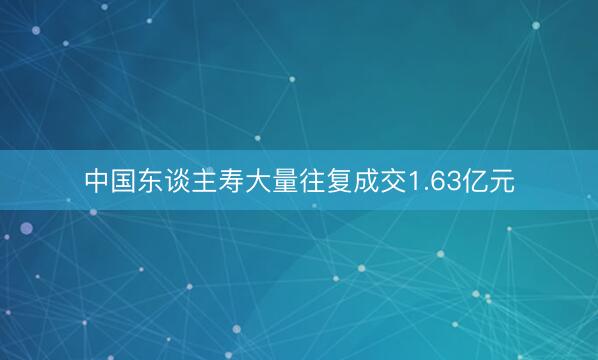 中国东谈主寿大量往复成交1.63亿元